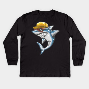 Urban shark boy Kids Long Sleeve T-Shirt